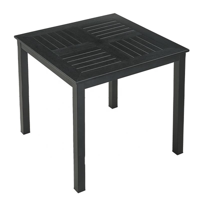 κορυφή επιτραπέζιων μαύρη πλαστική ξύλινη παρκέ αργιλίου 80cm υπαίθρια τετραγωνική