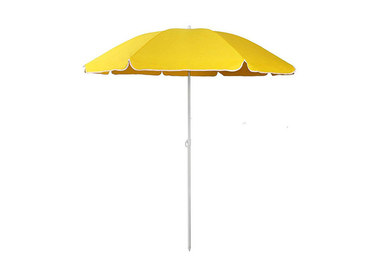 Κίτρινη χάλυβα Windproof παραλιών διαδικασία βελόνων ομπρελών διπλή με το χτύπημα